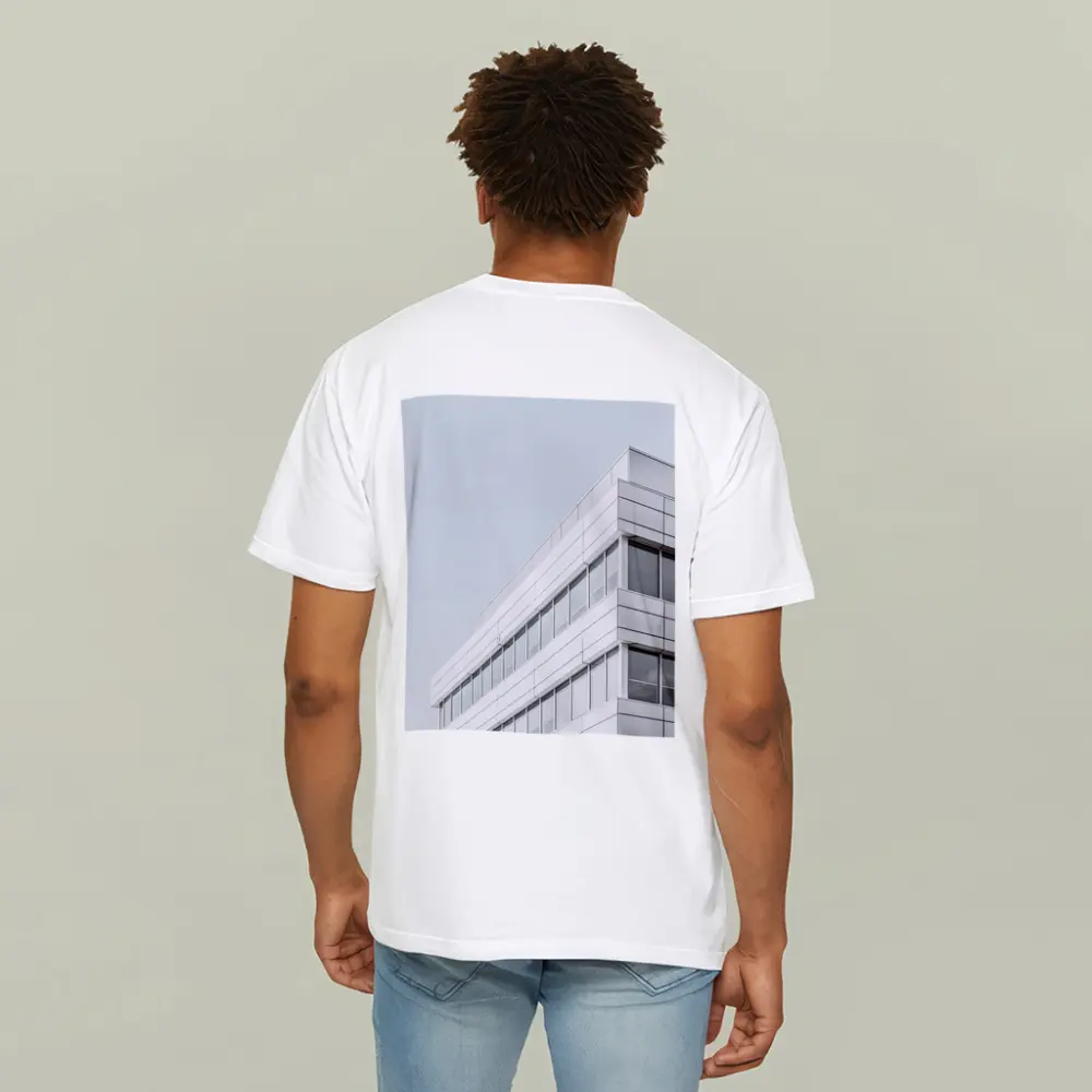 White Modern Building Corner Against Gray Sky – T-Shirts