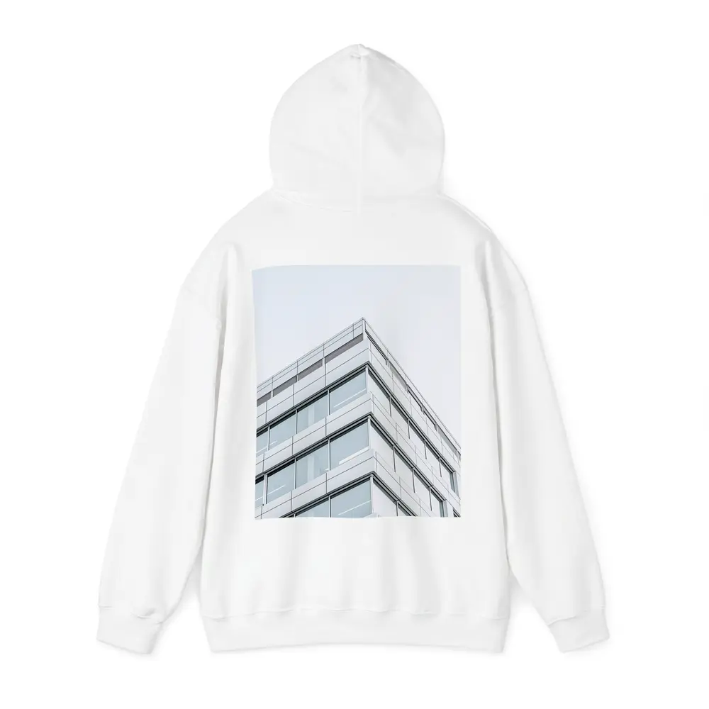 Modern Glass Office Building Corner Gray Sky – Hoodies