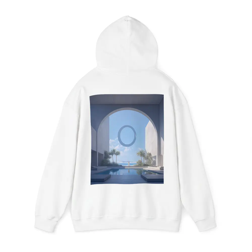Minimalist Concrete Arch Pool Ocean View – Hoodies