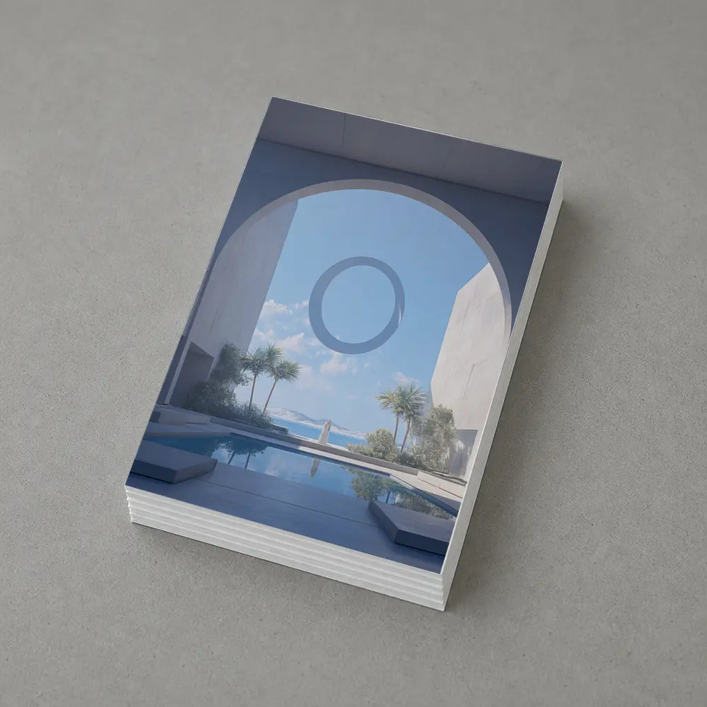 Minimalist Concrete Arch Pool Ocean View – Postcards