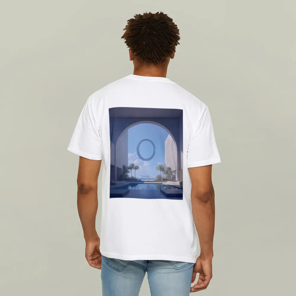 Minimalist Concrete Arch Pool Ocean View – T-Shirts