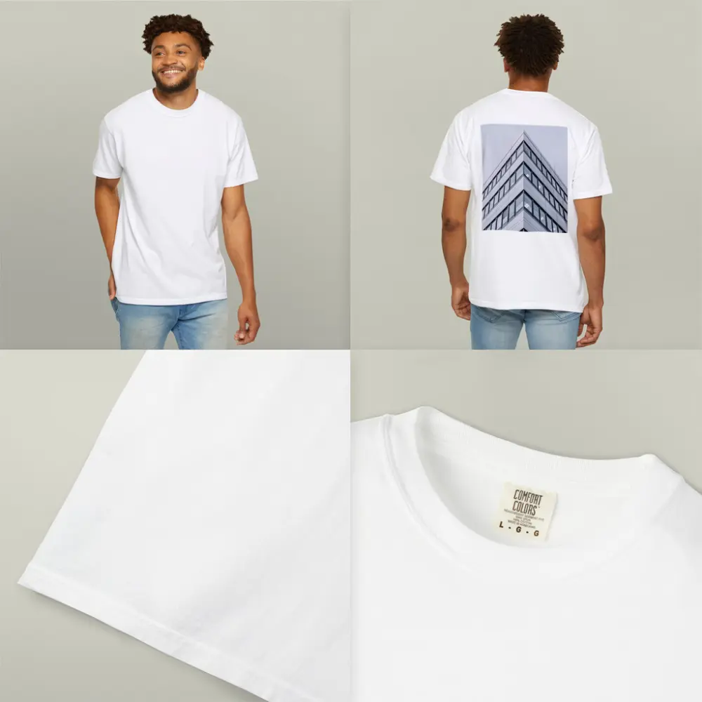 Modern Office Building Corner Against Gray Sky – T-Shirts