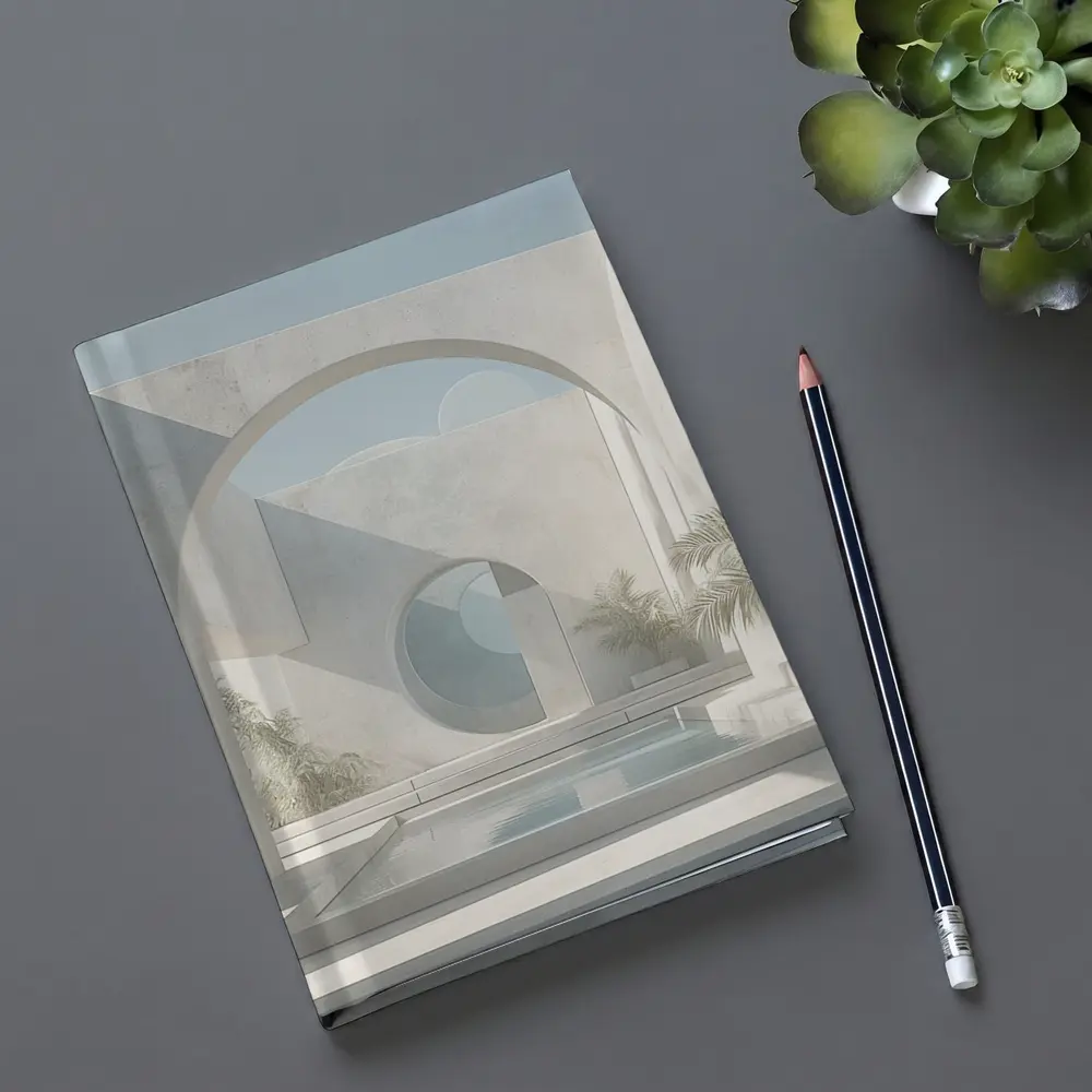 Minimalist White Concrete Courtyard Arch Architecture – Notebooks