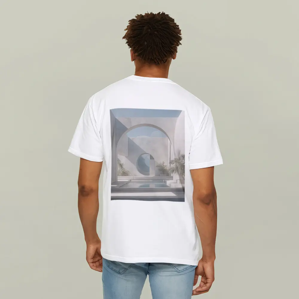 Minimalist White Concrete Courtyard Arch Architecture – T-Shirts