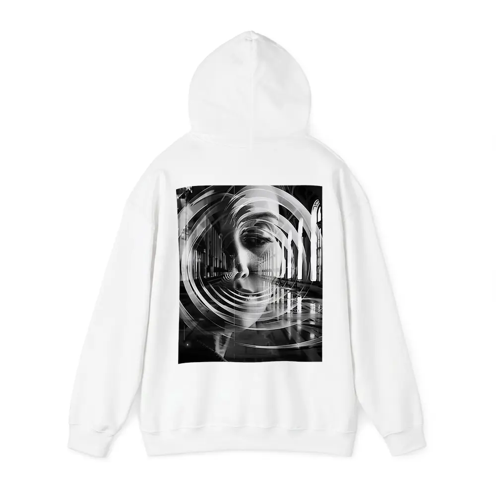 Woman Face Double Exposure Cathedral Interior – Hoodies