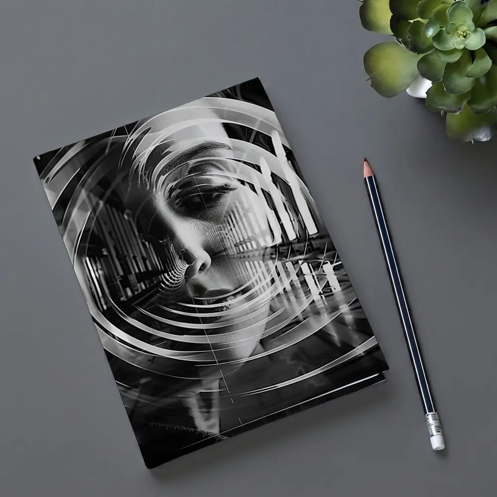 Woman Face Double Exposure Cathedral Interior – Notebooks