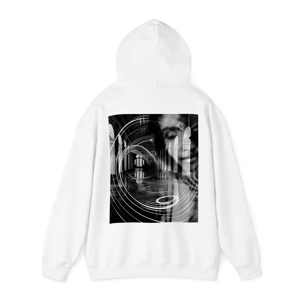 Black White Surreal Face Grand Hall Interior – Hoodies