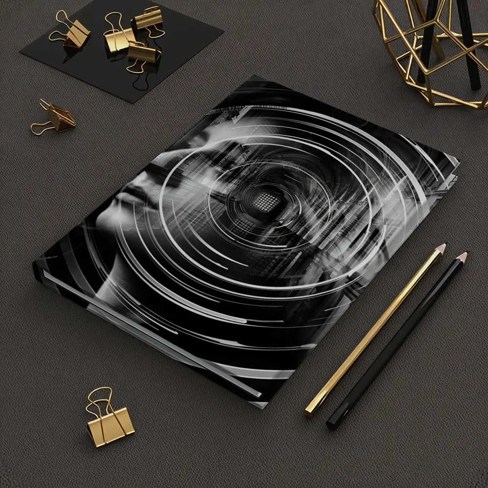 Woman Face Double Exposure Cathedral Black White – Notebooks