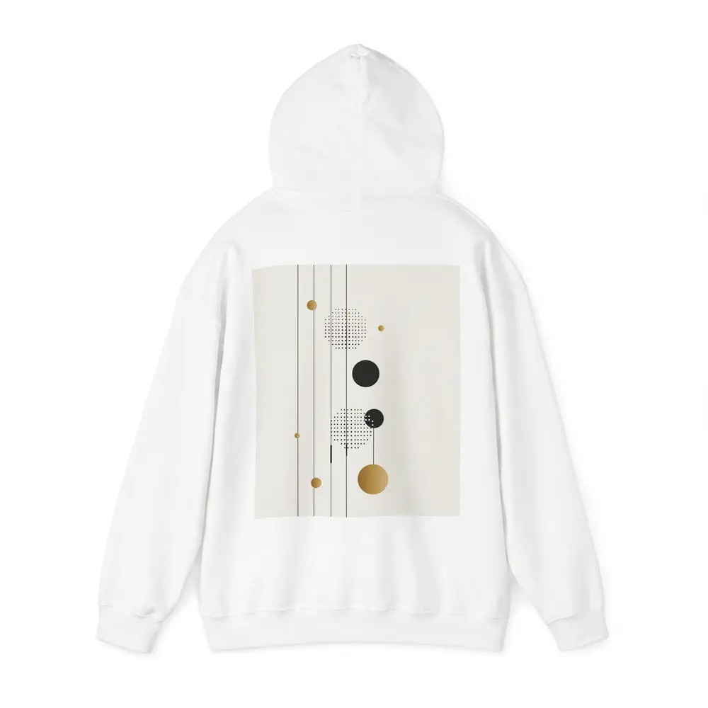Geometric Circles Gold Black Minimal Abstract Art – Hoodies