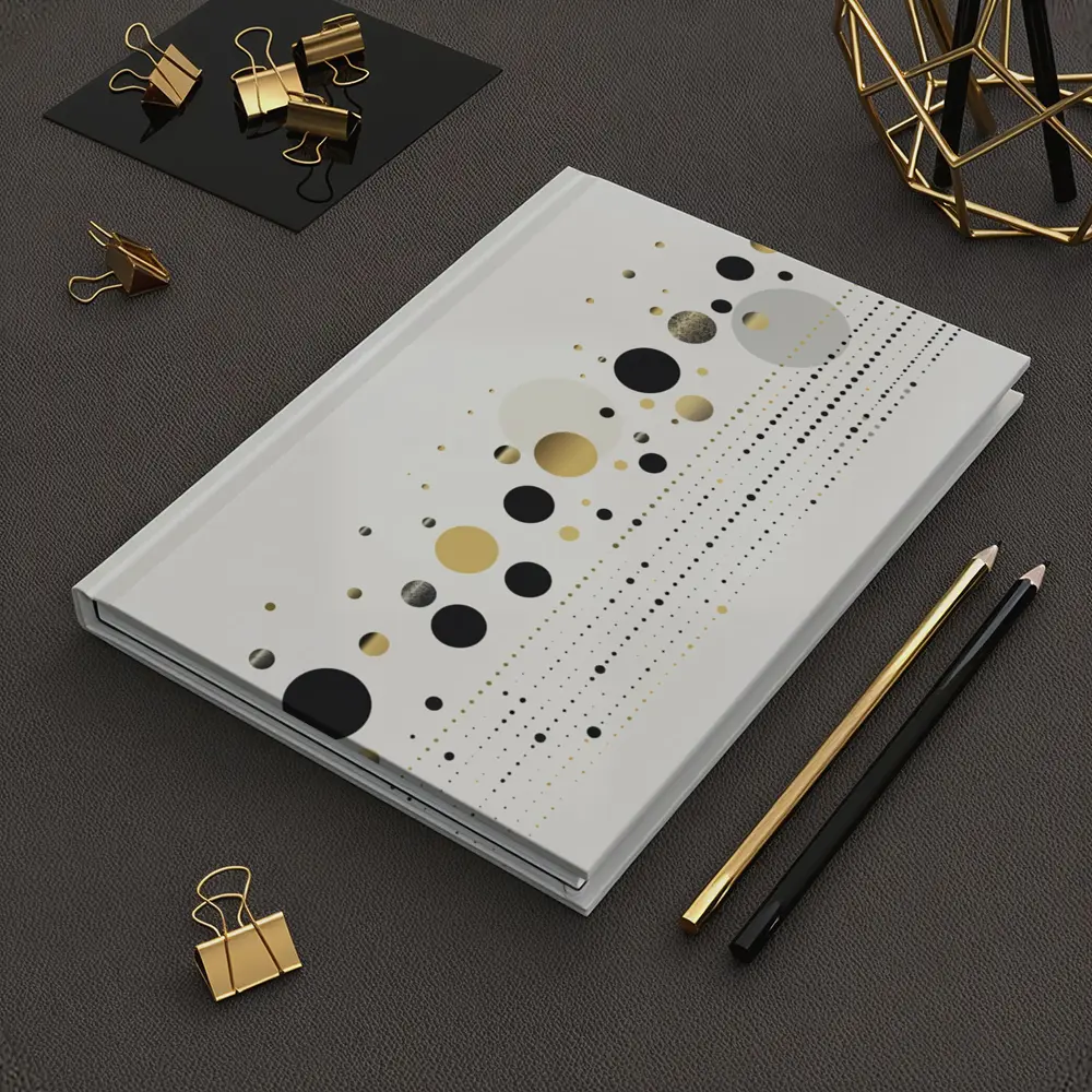 Black Gold Circles Abstract Geometric Beige Art – Notebooks