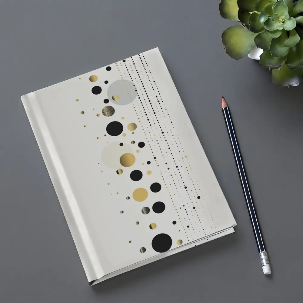 Black Gold Circles Abstract Geometric Beige Art – Notebooks