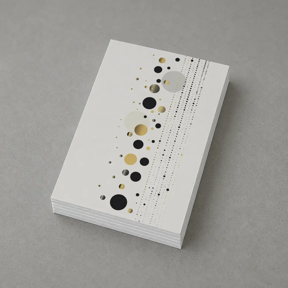 Black Gold Circles Abstract Geometric Beige Art – Postcards