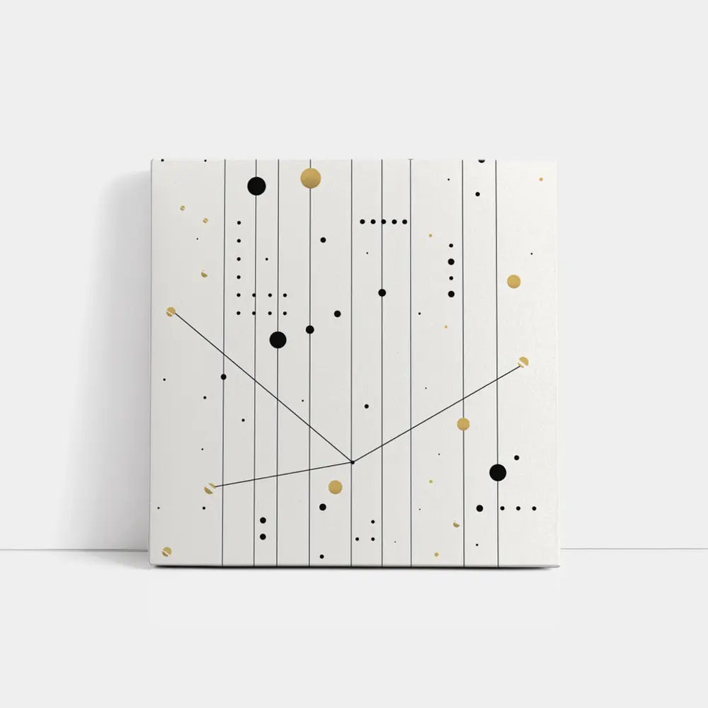 Black Gold Dots Lines Geometric Abstract Art – Wall Art