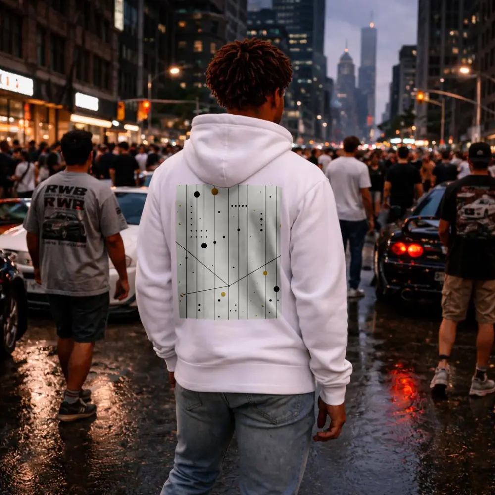 Black Gold Dots Lines Geometric Abstract Art – Hoodies