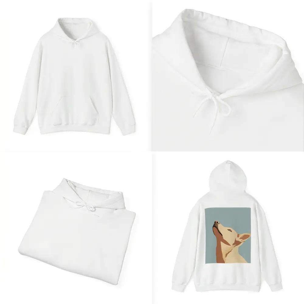 Bull Terrier Dog Portrait Blue Background – Hoodies