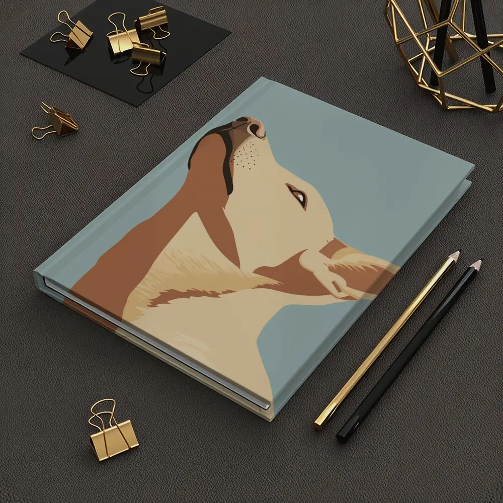 Bull Terrier Dog Portrait Blue Background – Notebooks