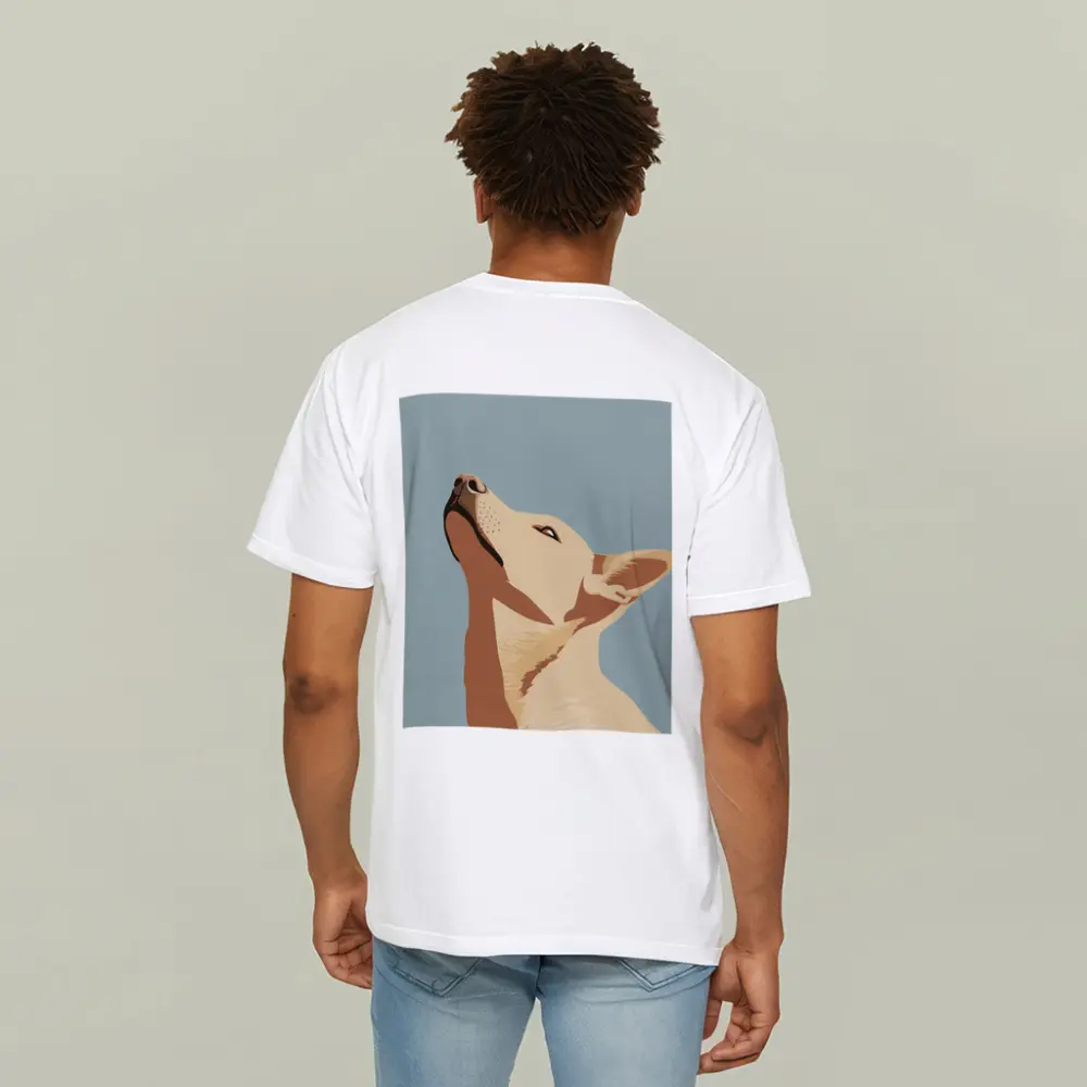 Bull Terrier Dog Portrait Blue Background – T-Shirts