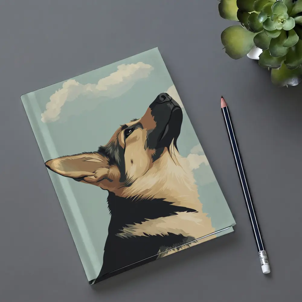 German Shepherd Dog Looking Up Sky – Notebooks