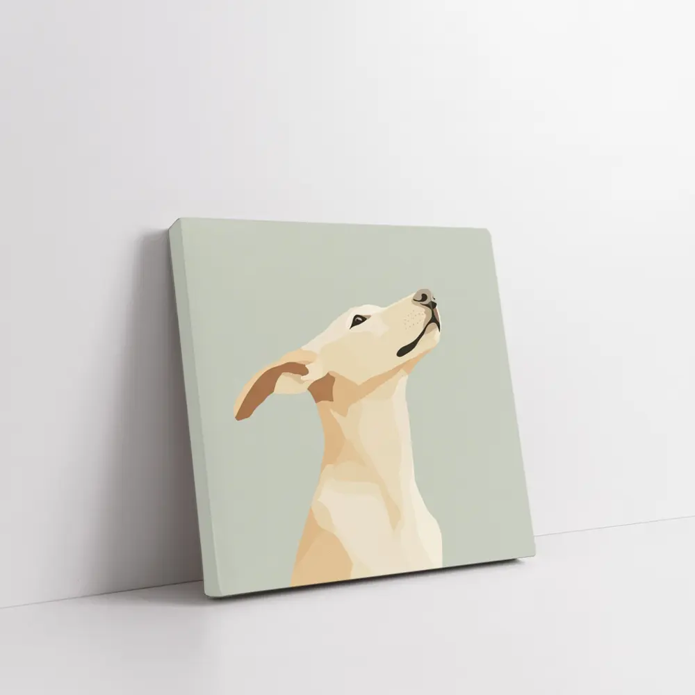 Labrador Dog Looking Up Minimal Art – Wall Art