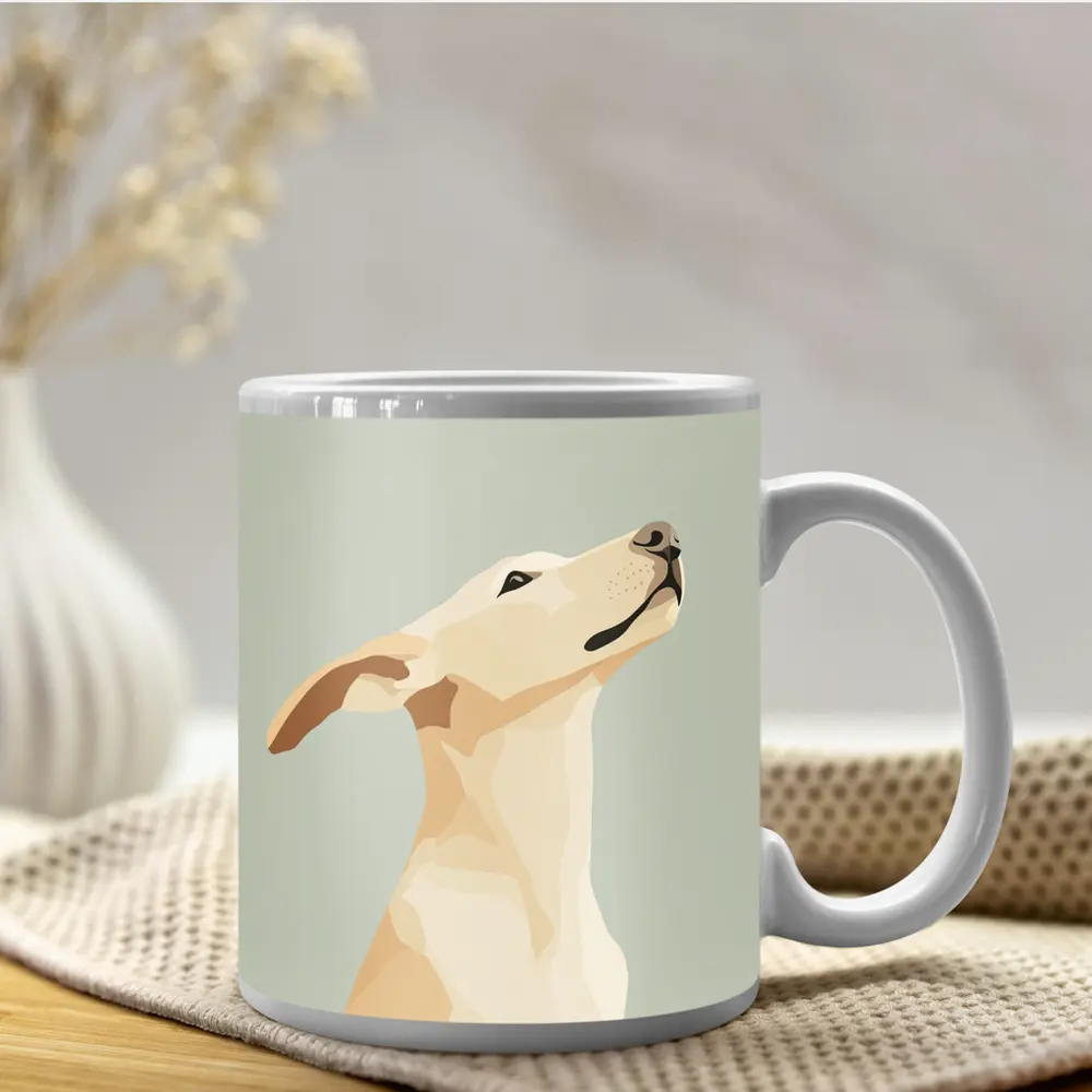 Labrador Dog Looking Up Minimal Art – Mugs