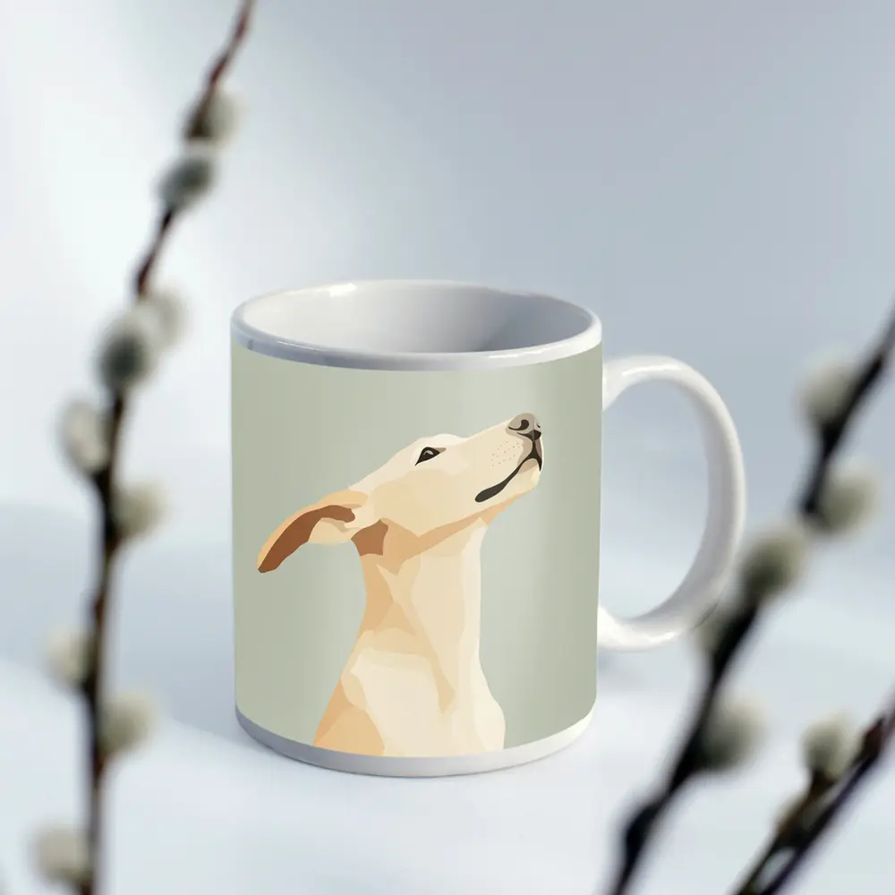 Labrador Dog Looking Up Minimal Art – Mugs