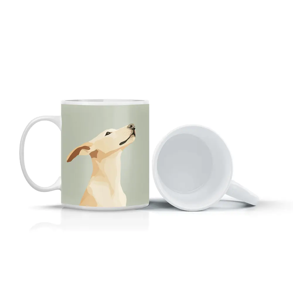 Labrador Dog Looking Up Minimal Art – Mugs
