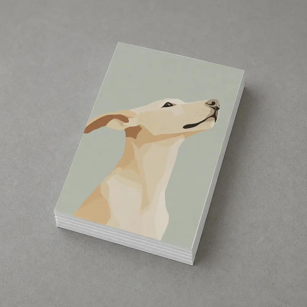 Labrador Dog Looking Up Minimal Art – Postcards