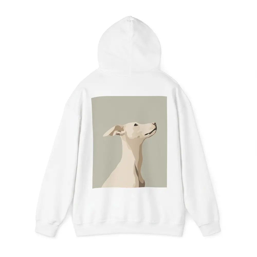 Whippet Dog Portrait Minimalist Beige Background – Hoodies