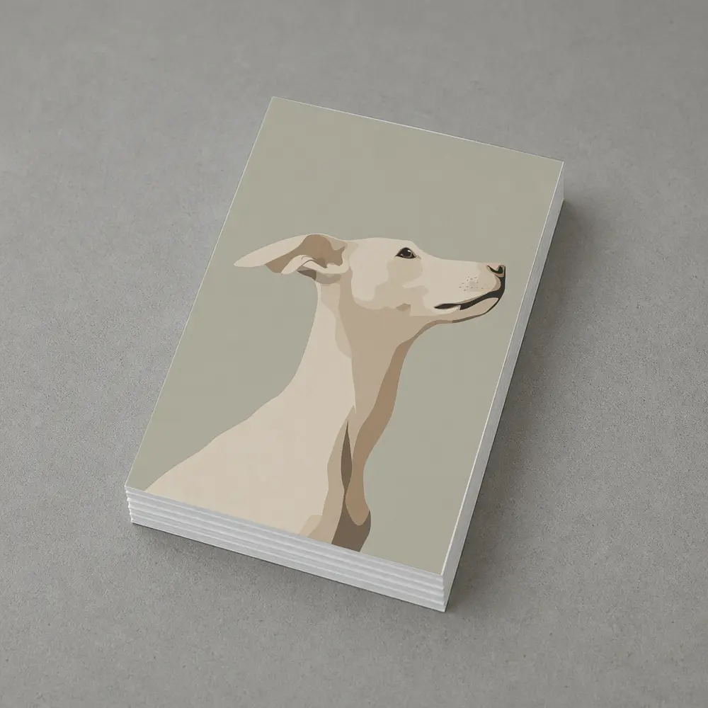 Whippet Dog Portrait Minimalist Beige Background – Postcards