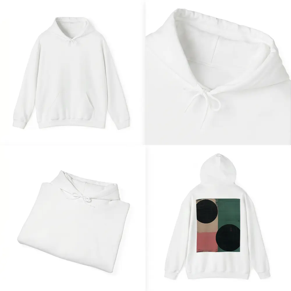 Abstract Geometric Circles Green Pink Beige – Hoodies