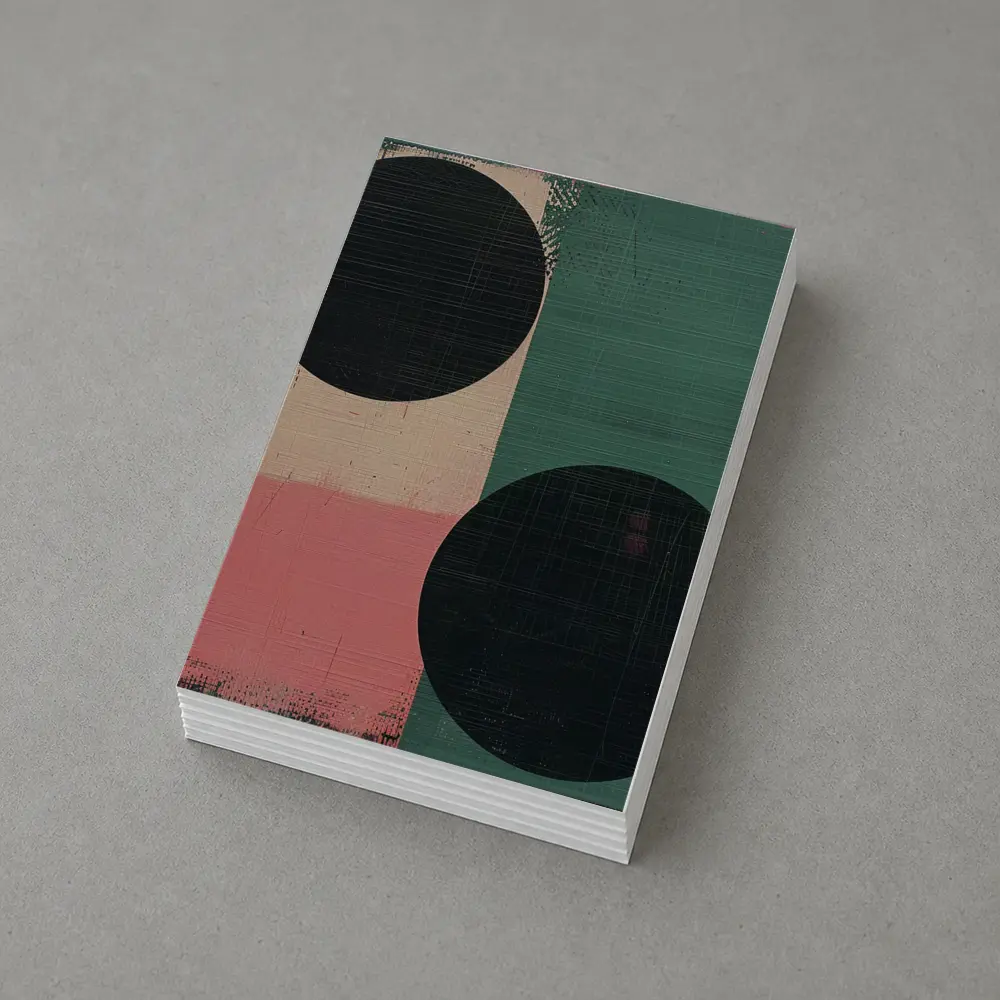 Abstract Geometric Circles Green Pink Beige – Postcards