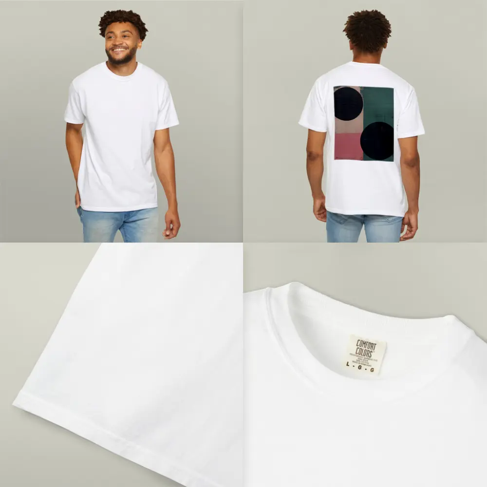 Abstract Geometric Circles Green Pink Beige – T-Shirts