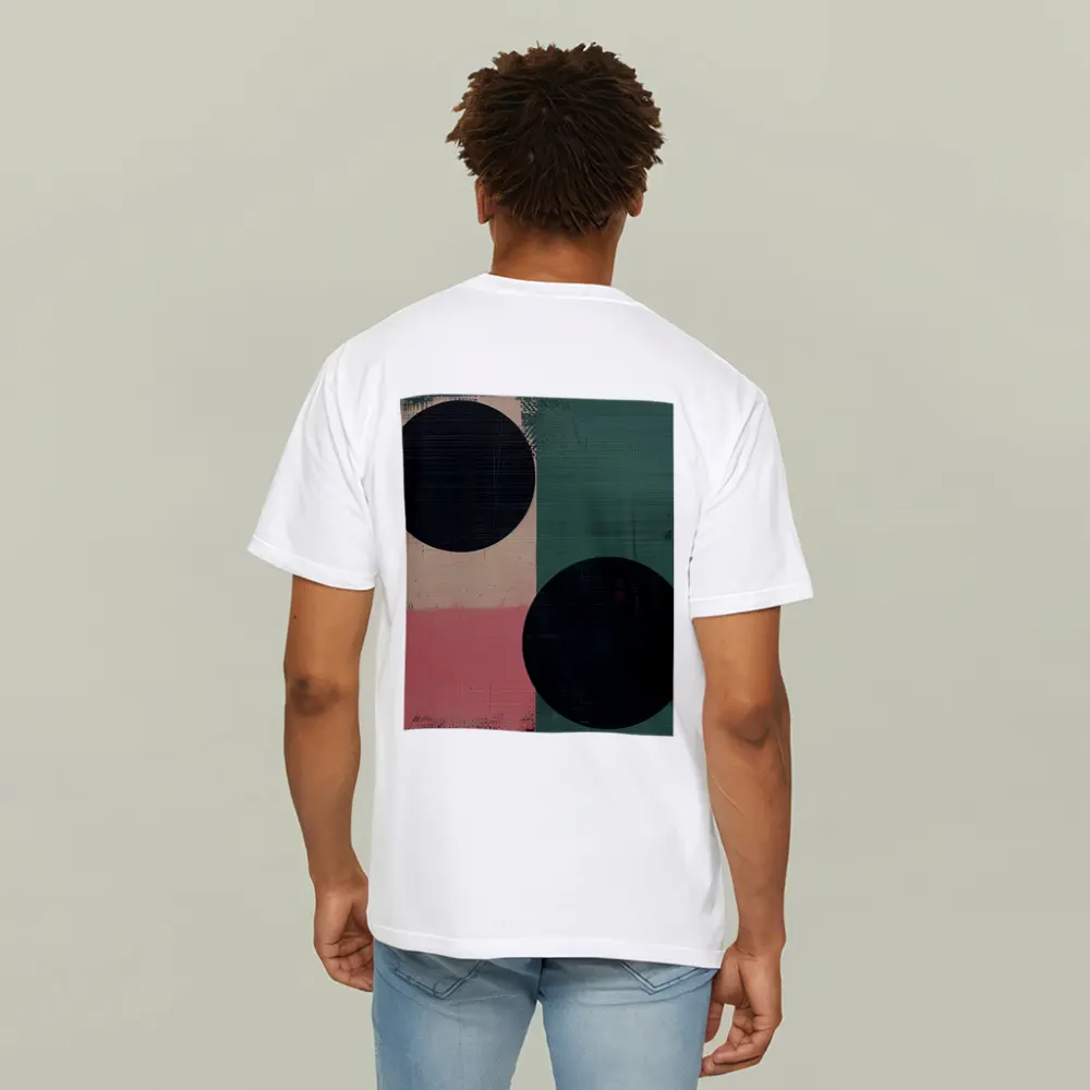 Abstract Geometric Circles Green Pink Beige – T-Shirts