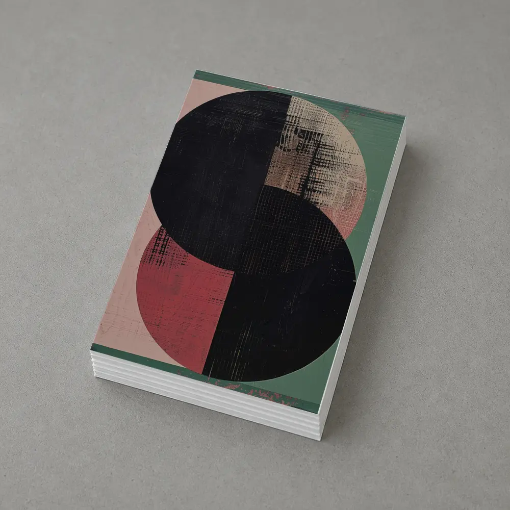 Geometric Circles Abstract Green Pink Background – Postcards