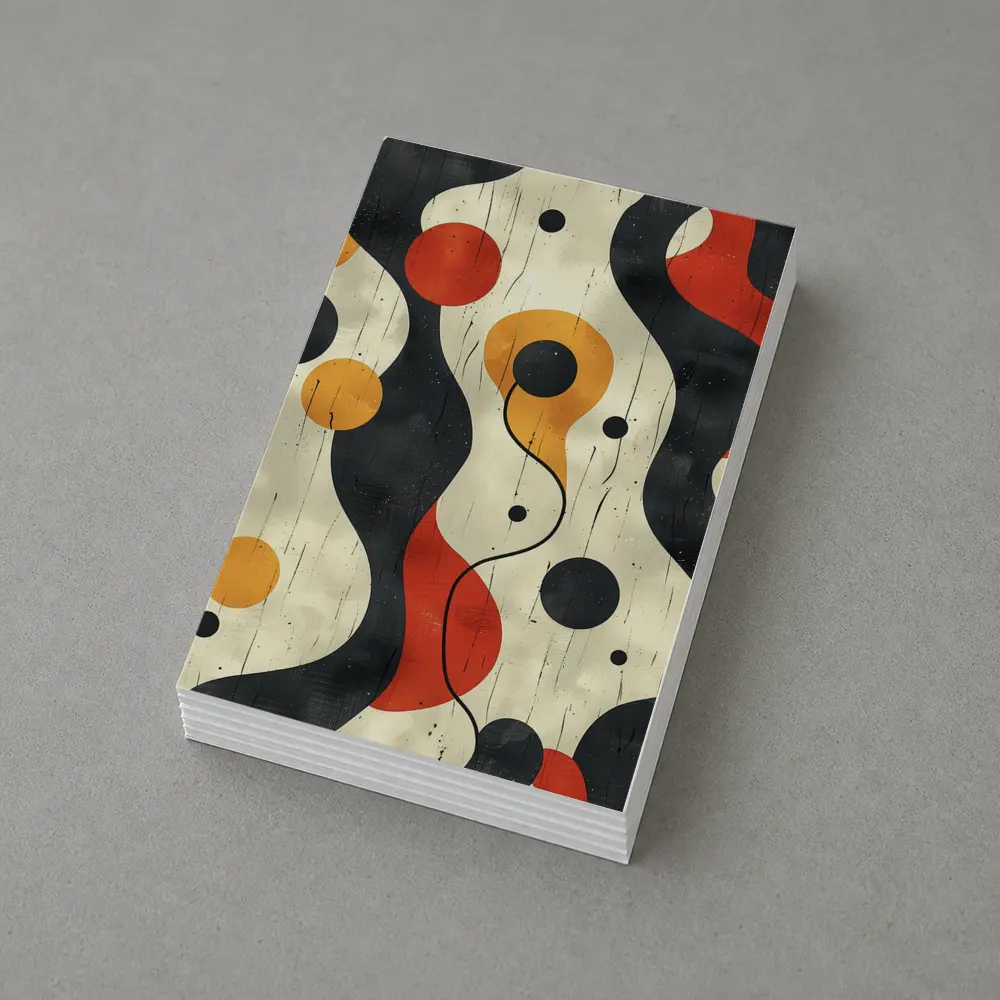 Retro Abstract Waves And Circles Pattern – Postcards