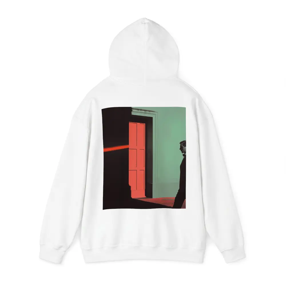 Man in Suit Walking Past Red Door – Hoodies