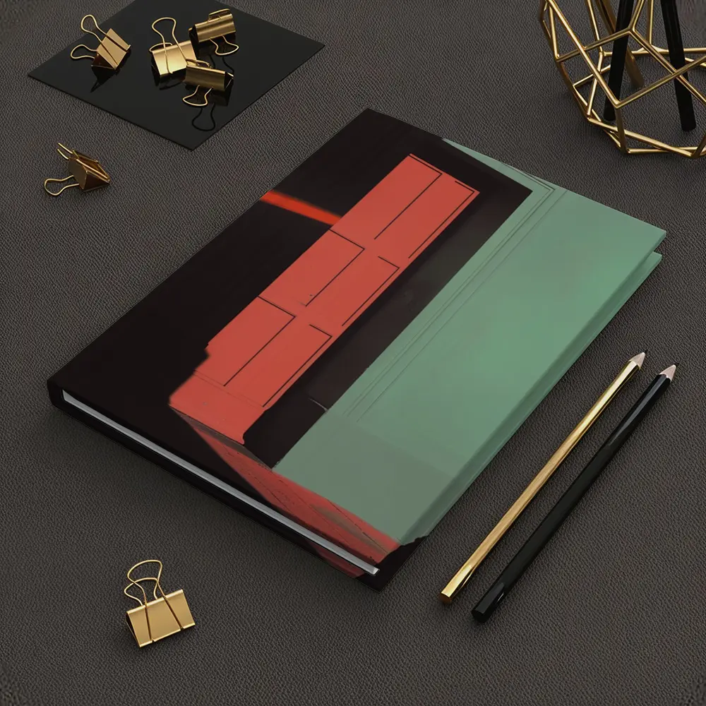 Man in Suit Walking Past Red Door – Notebooks