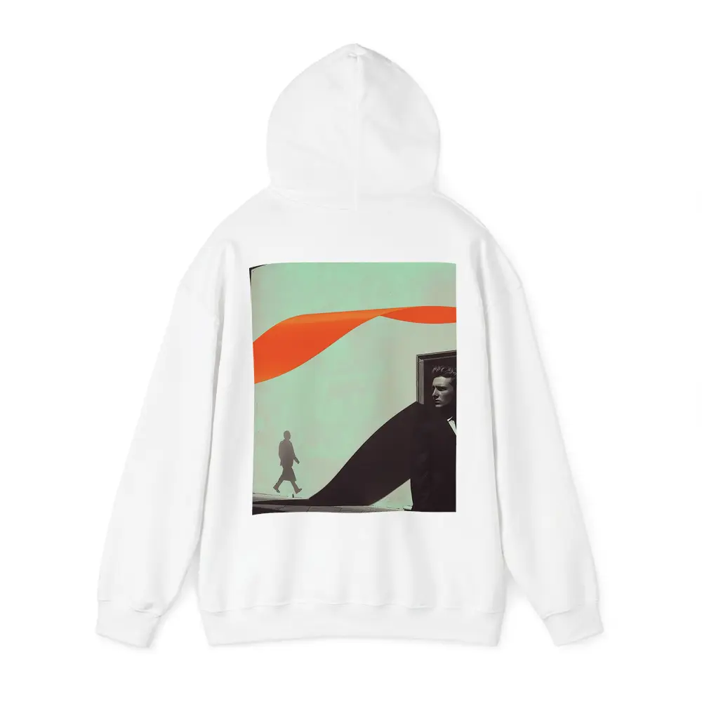 Suited Man Shadow Orange Ribbon Abstract – Hoodies