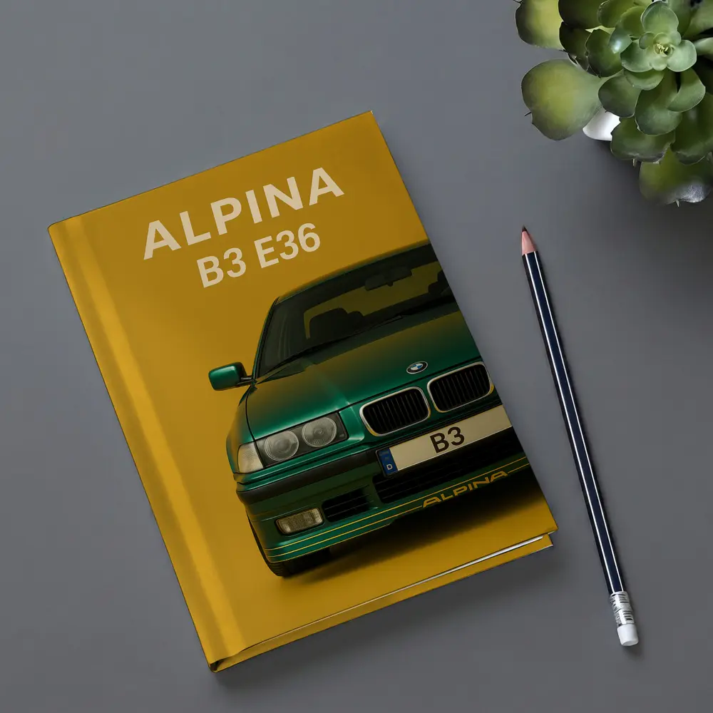 Alpina B3 E36 Green Car Yellow Background – Notebooks