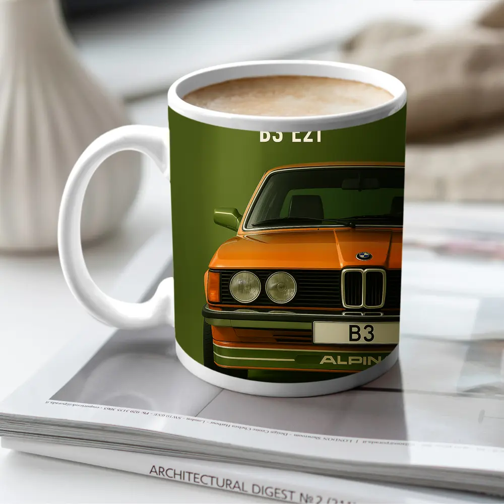 Alpina B3 E21 Classic BMW Green Background – Mugs