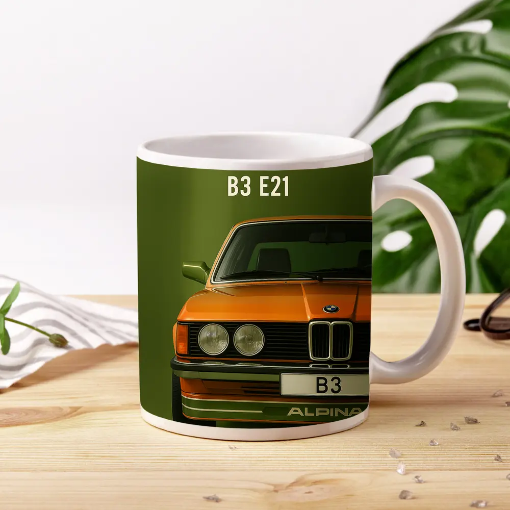 Alpina B3 E21 Classic BMW Green Background – Mugs