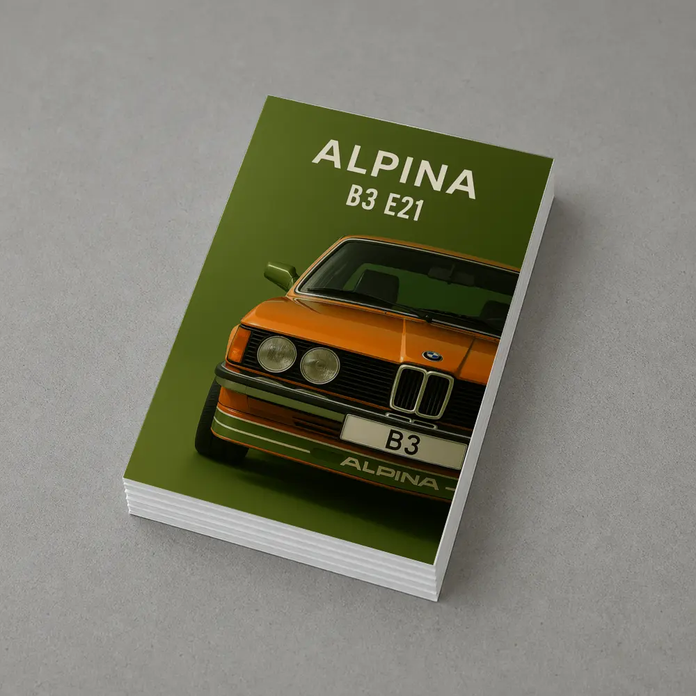 Alpina B3 E21 Classic BMW Green Background – Postcards