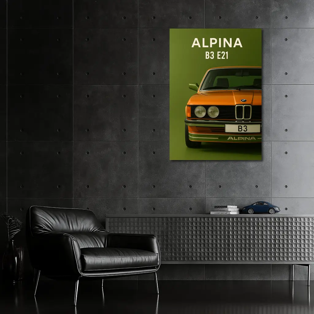 Alpina B3 E21 Classic BMW Green Background – Wall Art
