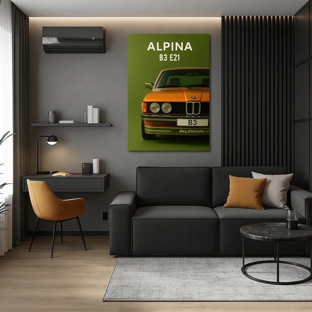 Alpina B3 E21 Classic BMW Green Background – Wall Art
