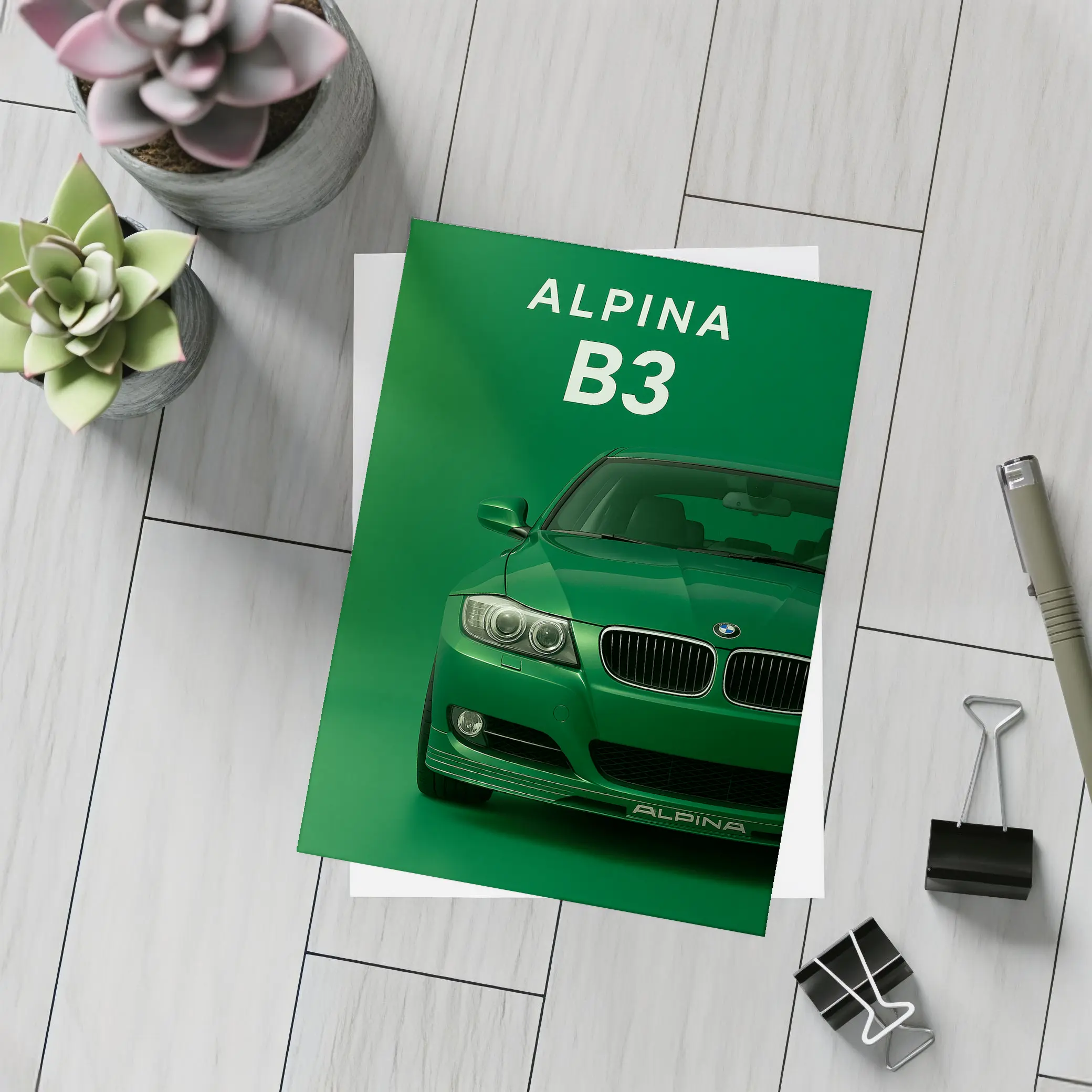 Alpina B3 Green BMW Art Print – Postcards