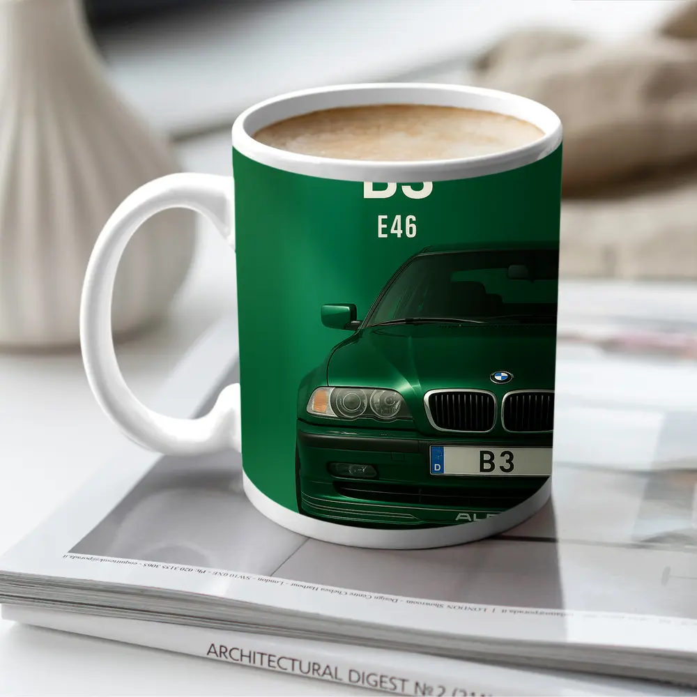 Alpina B3 E46 Green Minimal Art – Mugs