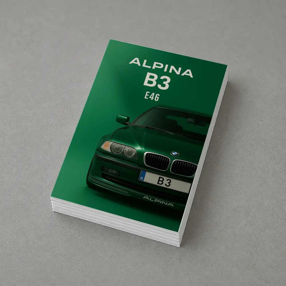 Alpina B3 E46 Green Minimal Art – Postcards