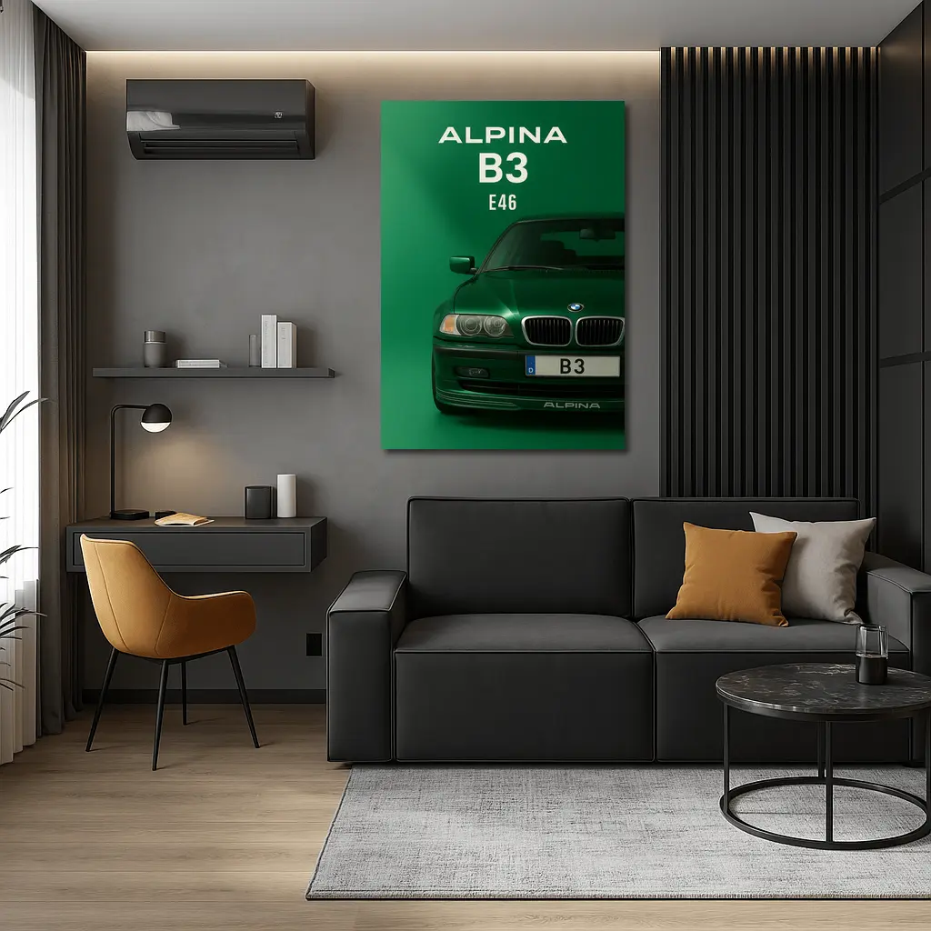 Alpina B3 E46 Green Minimal Art – Wall Art
