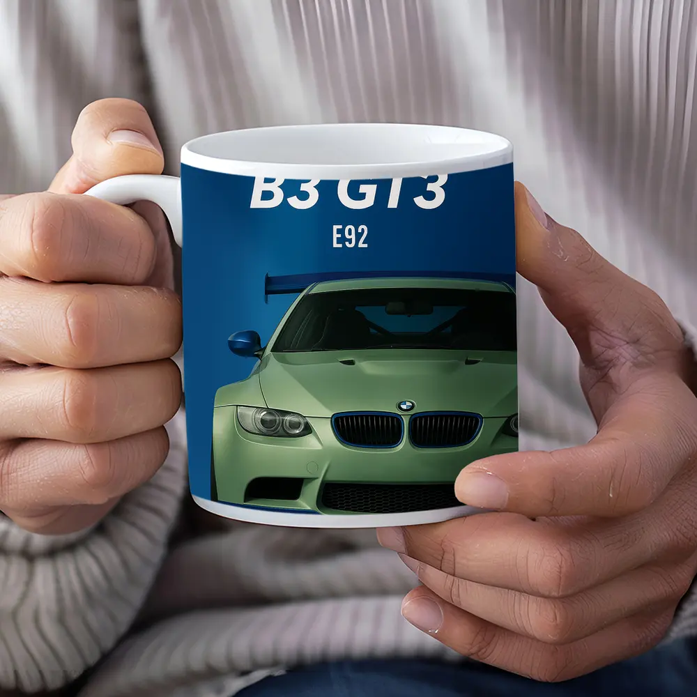 Alpina B3 GT3 E92 Blue Background – Mugs