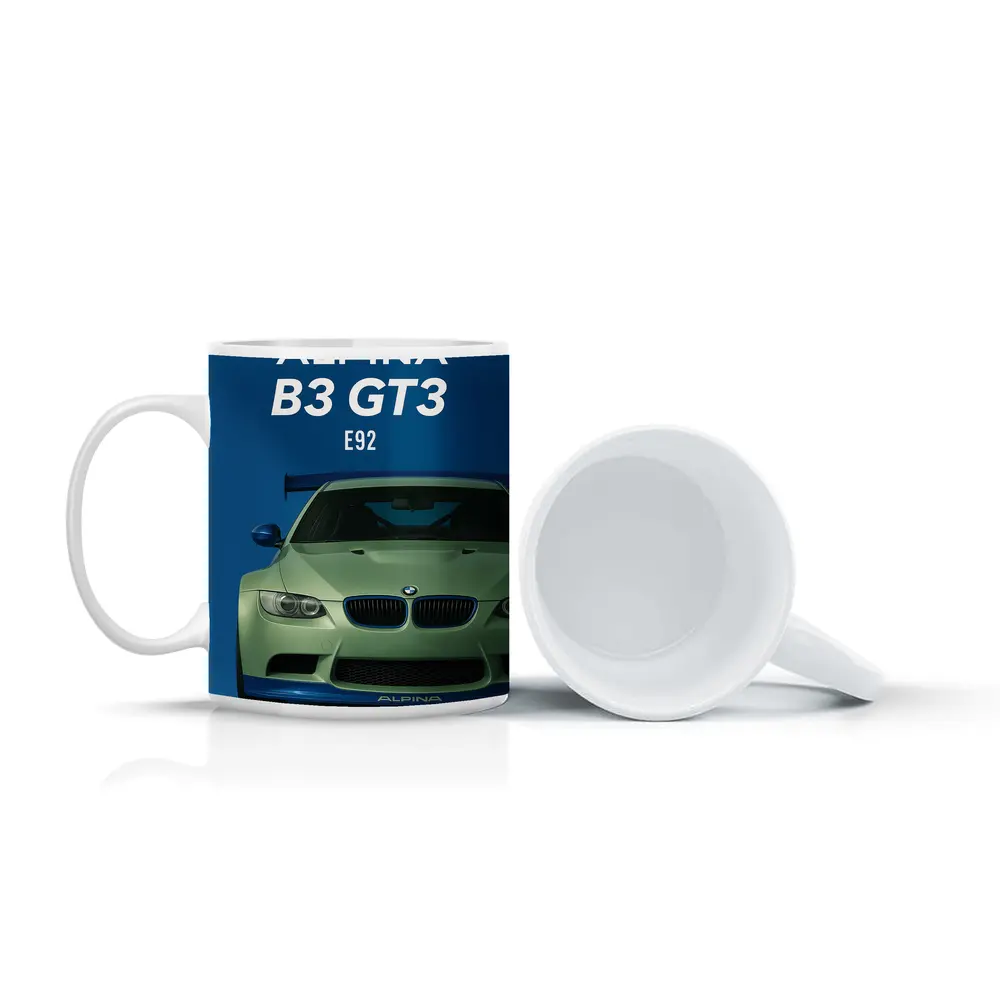 Alpina B3 GT3 E92 Blue Background – Mugs
